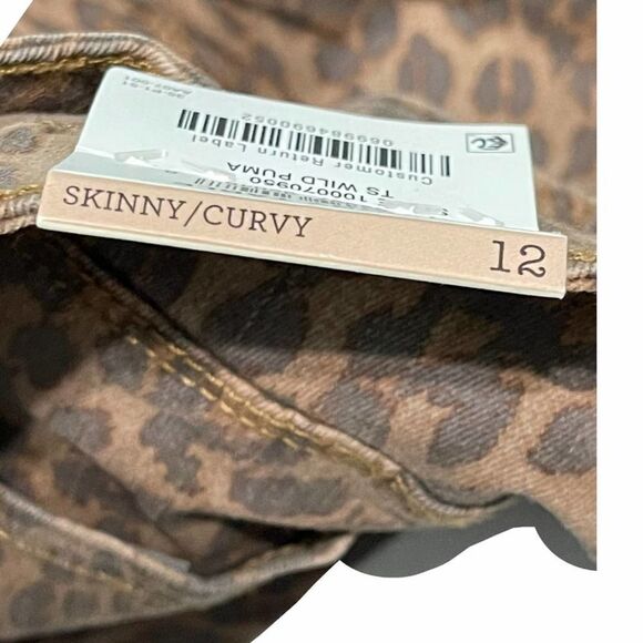 Style & Co Wild Puma Skinny Jeans Curvy Mid Rise Tummy Control Animal Print 12 - Picture 9 of 15